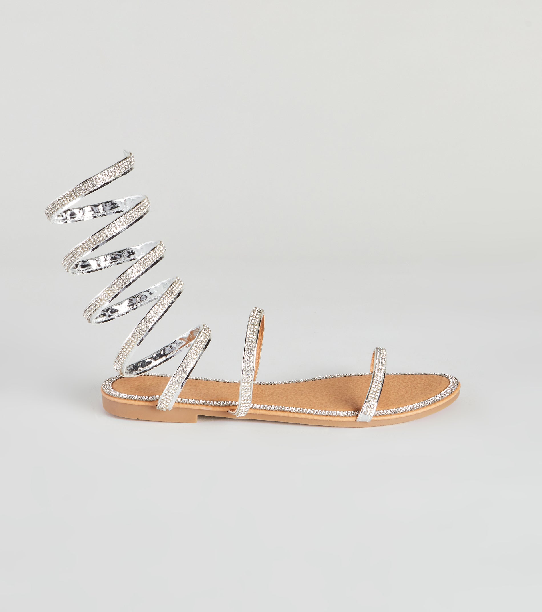 Level Up Rhinestone Spiral Sandals